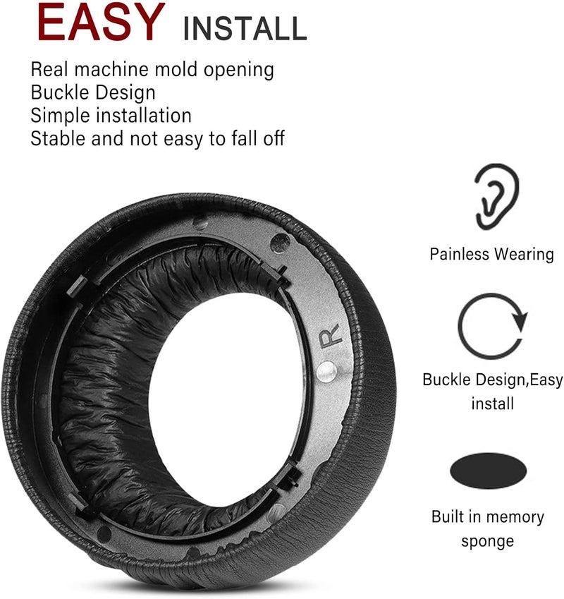 Sodorous PS5 Ear Pads Replacement Ear Cushions for Sony PlayStation 5 Pulse 3D PS5 Wireless Headphones, Headset Earpads, Ear Cups Repair Parts-Black… - Image 3